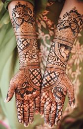 Indian Wedding Mehndi Design With Birds Motifs